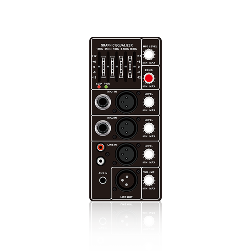 PL70: 2 Mikrofon Kanal Girişi ve Tek Hat Kanalı Dikey Analog Fonksiyonel Modül