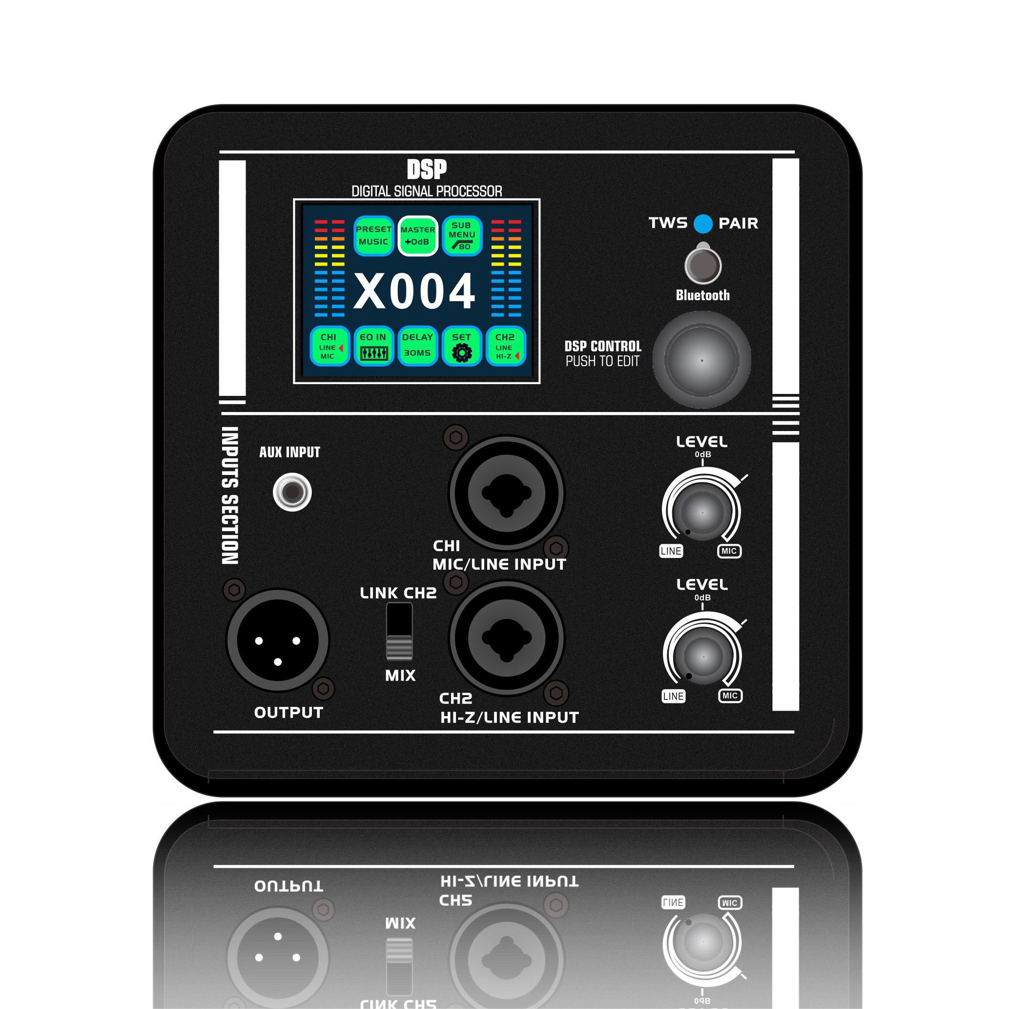 DSP2408 DSP'li Renkli Ekran 2 Yollu Aktif Hoparlör Amplifikatörü