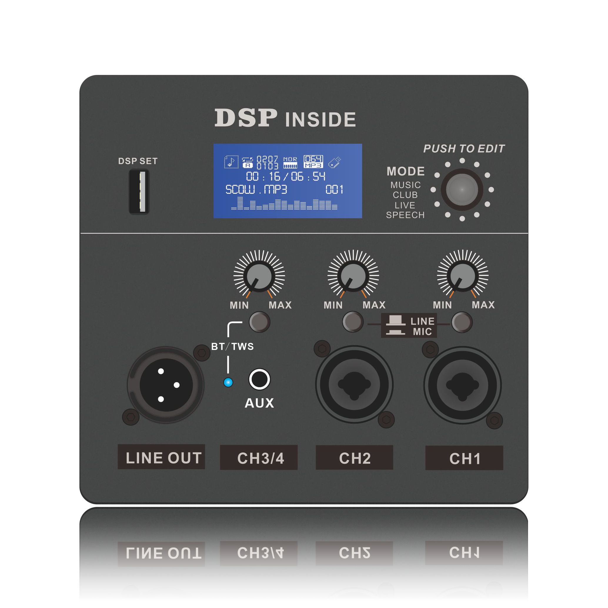 DSP1801: Aktif Tam Frekans Hoparlör ADAU1701 Tabanlı DSP İşlevsel Modülü