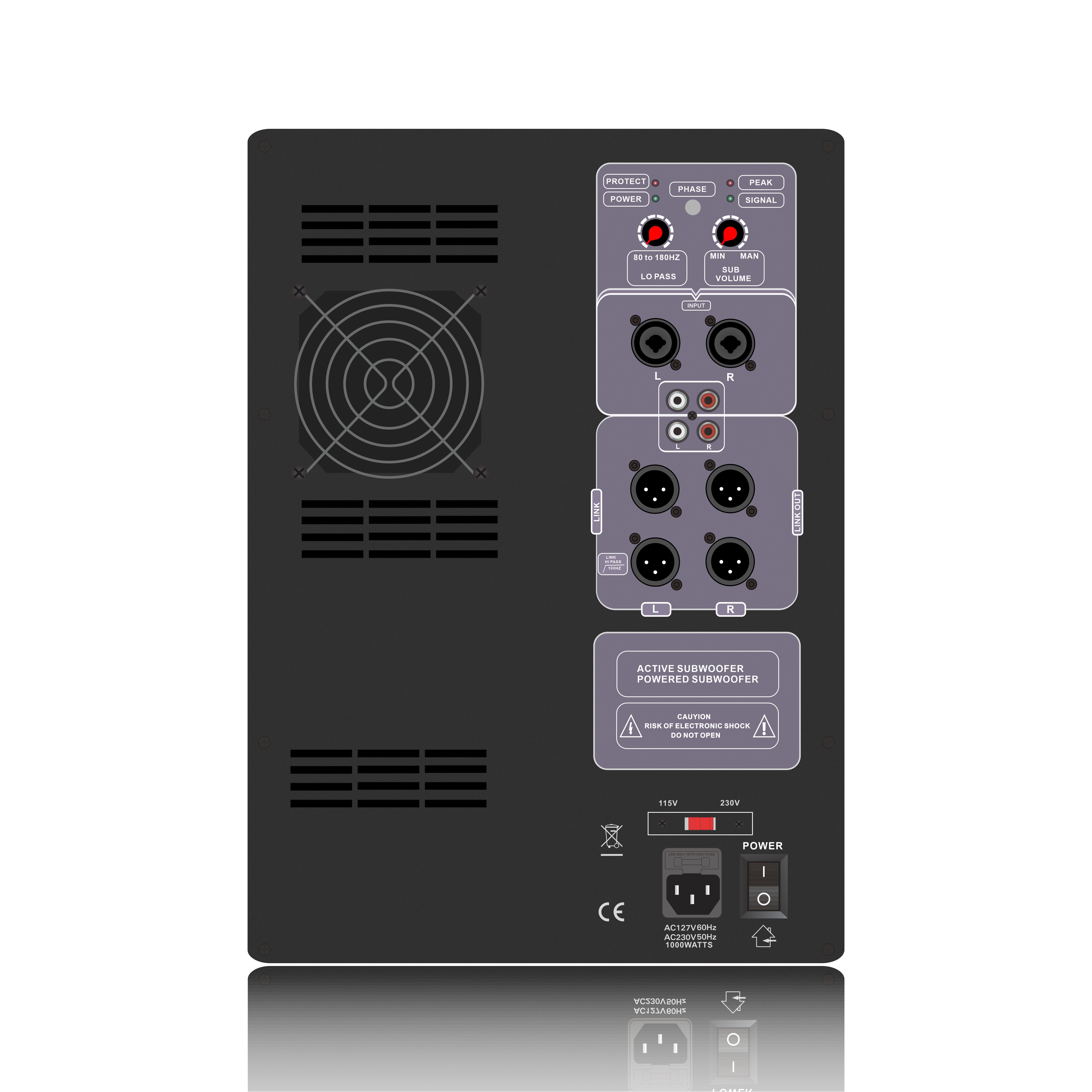 Güçlü 1,0 kanallı subwoofer SUB18-600