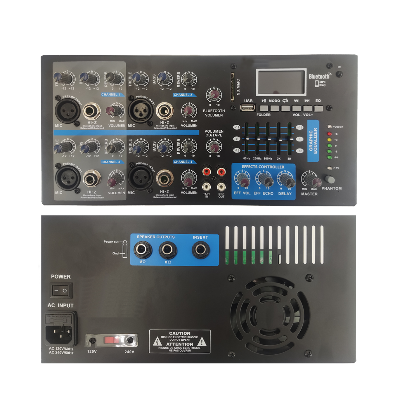 4 Kanallı Bluetooth Karaoke Mikser Amplifikatörü SB4200